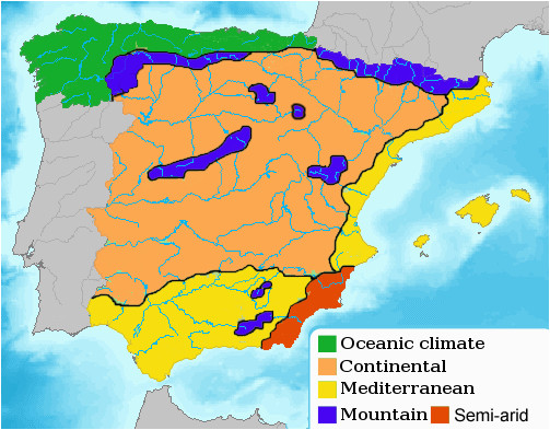 Climate Map Of Spain Green Spain Wikipedia