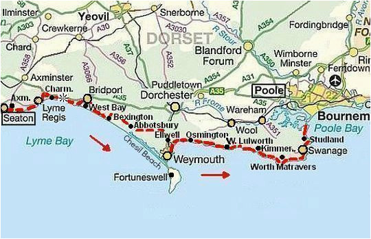 Coast to Coast Walk England Map south West Coast Path Dorset Jurassic Coast