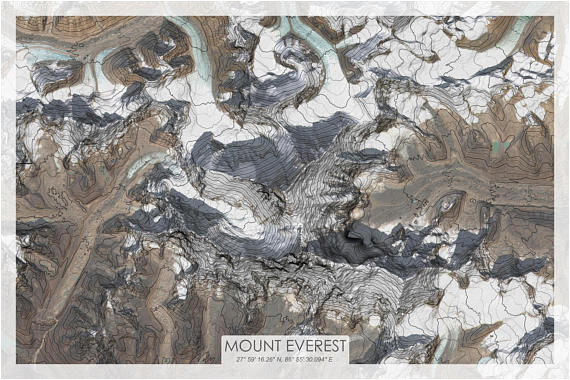 Contour Map Ireland Mount Everest topographic Map Mt Everest topo Map Mt Everest