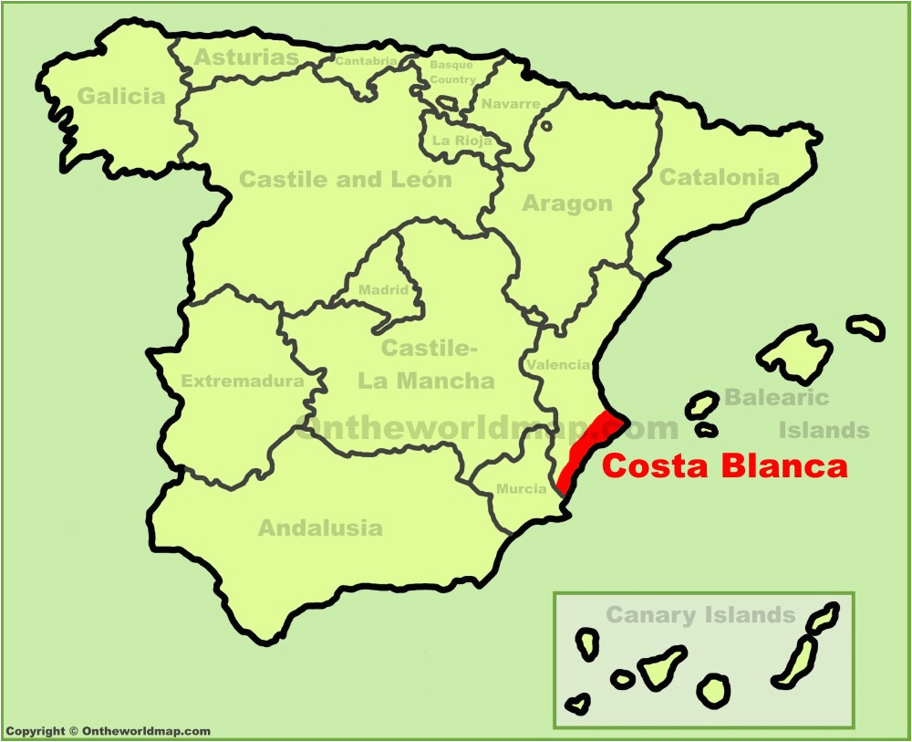 Costa Blanca Spain Map Costa Blanca Maps Spain Maps Of Costa Blanca