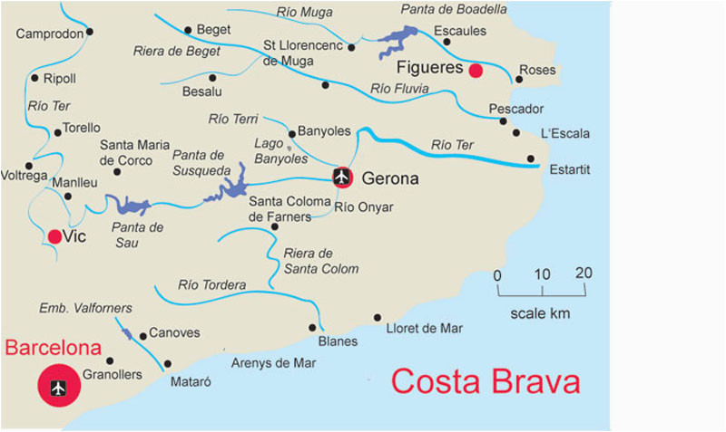 Costa Brava Spain Map Map Of Costa Brave and Travel Information Download Free Map Of