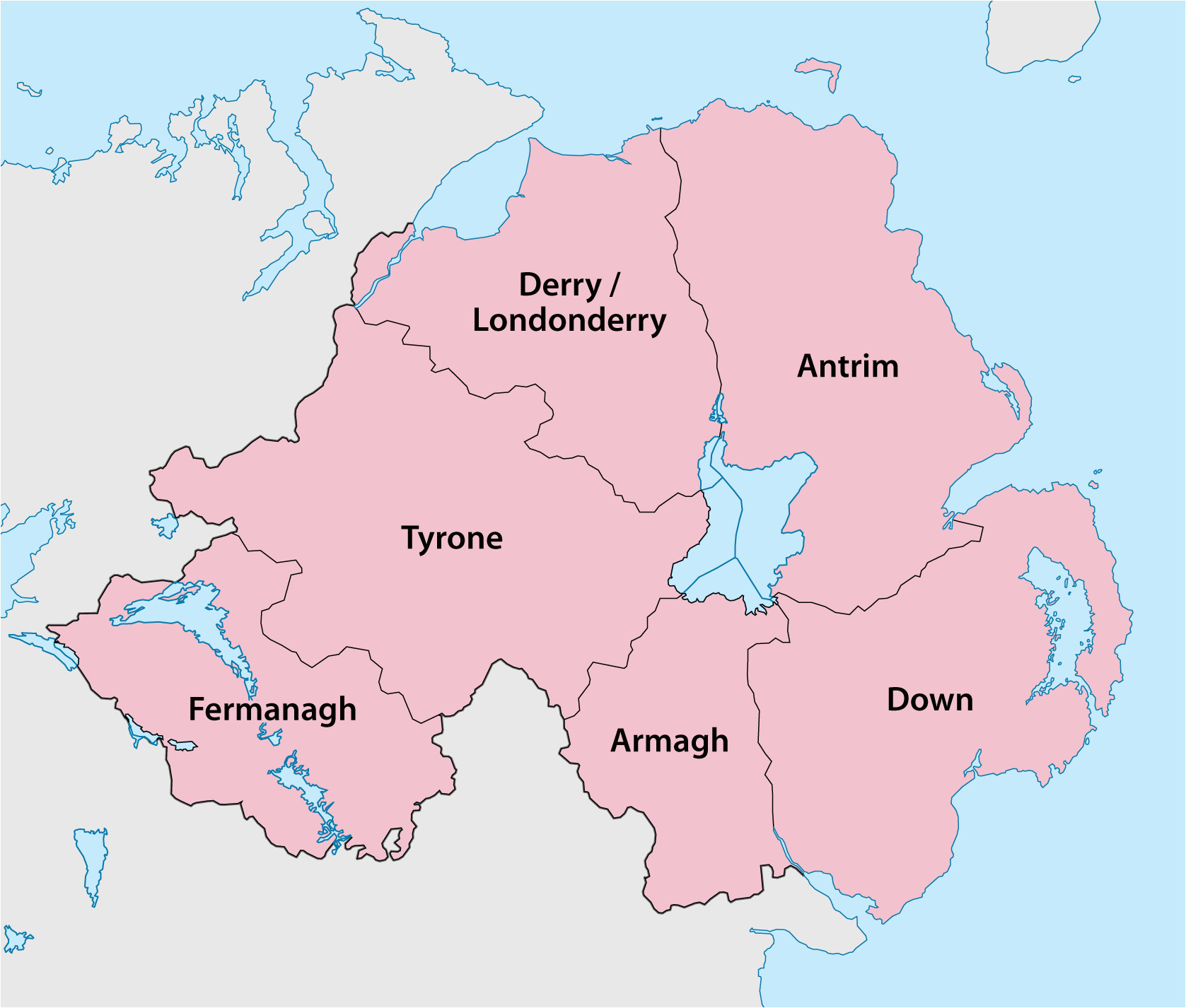 Counties In northern Ireland Map Counties Of northern Ireland Wikipedia