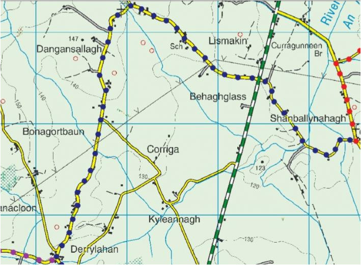 Darby England Map No 5 Couraguneen to Clonakenny Heritage Walk Blue