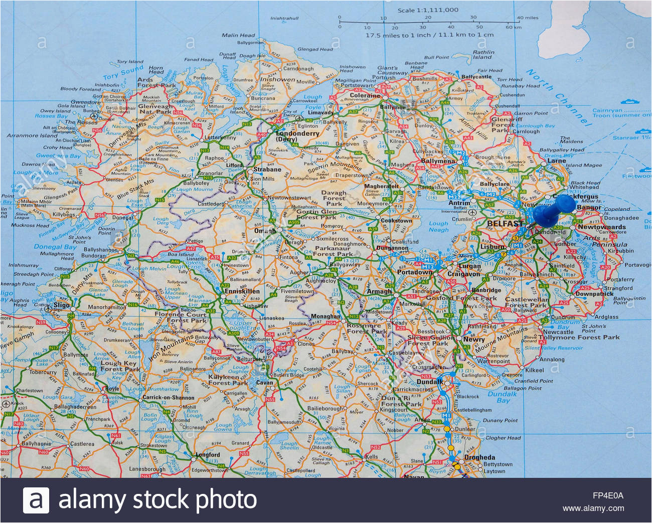 Detailed Map Of northern Ireland Ireland Map Stock Photos Ireland Map Stock Images Alamy