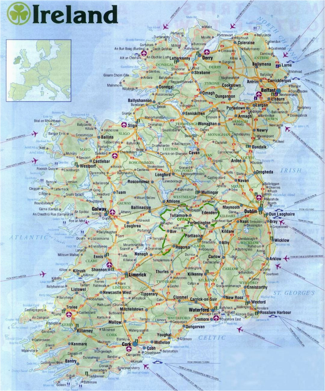 Detailed Maps Of Ireland Maps Of Ireland Detailed Map Of Ireland In English tourist Map