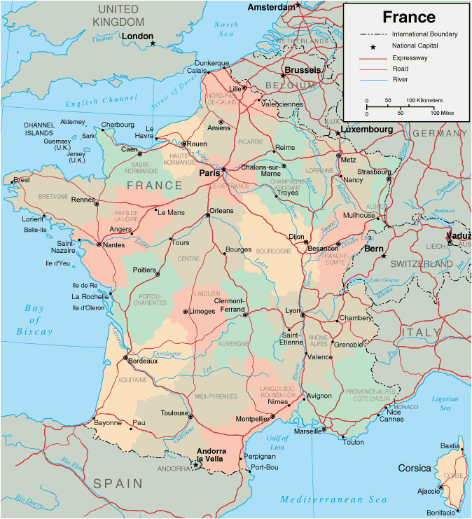 Downloadable Road Map Of France Map Of France Departments Regions Cities France Map