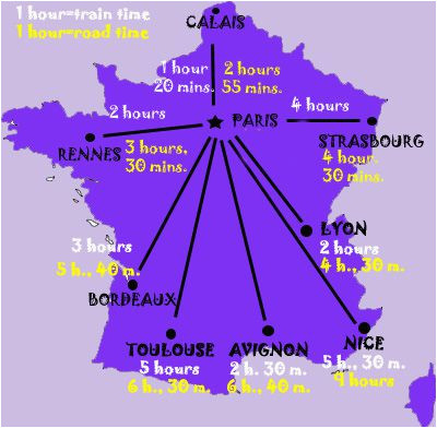 Driving Map Of France with Distances France Maps for Rail Paris attractions and Distance