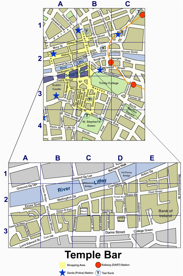 Dublin Ireland Street Map Dublin City Centre Street Map Irishtourist Com