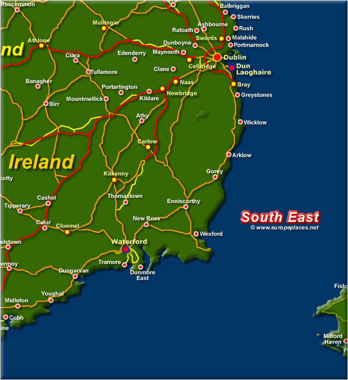 Dunleary Ireland Map Map Of Ireland south East
