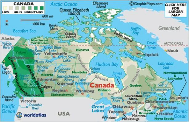 Elevation Map Of Canada Us Altitude Map Climatejourney org