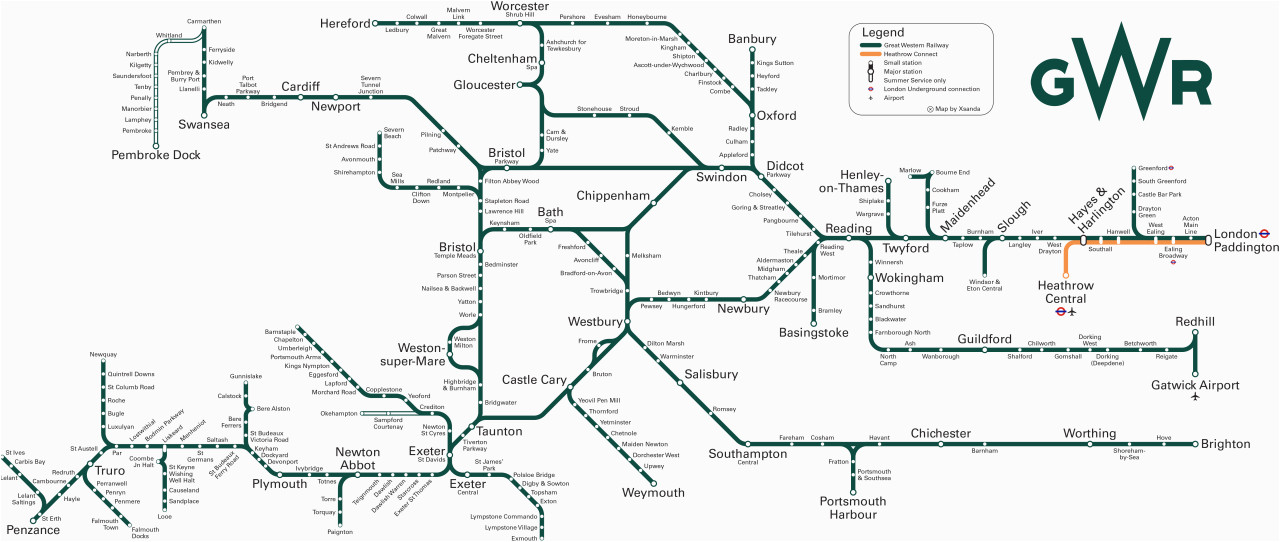 England National Rail Map Great Western Train Rail Maps