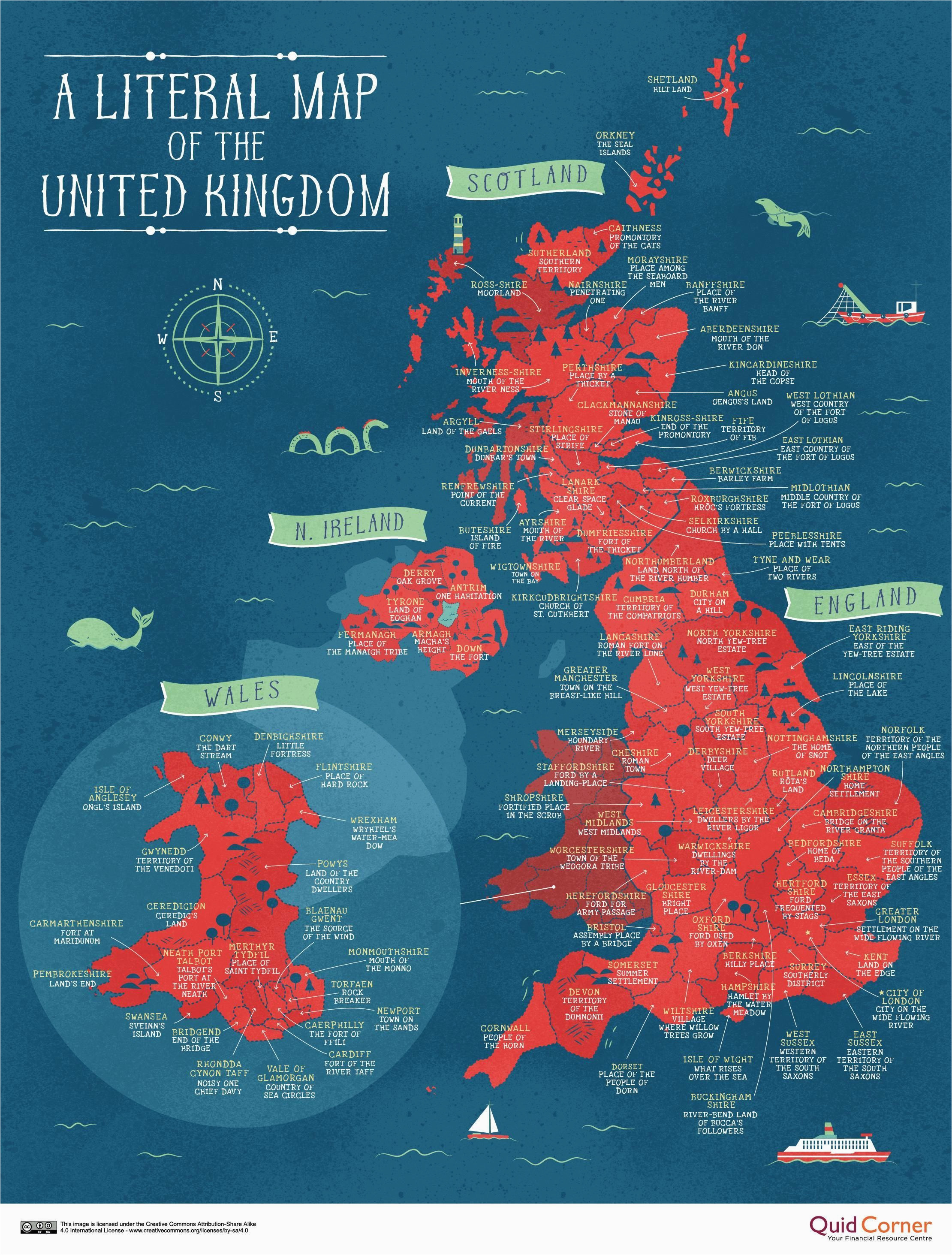 England Shire Map A Literal Map Of the Uk Welsh Things Map Of Britain Map