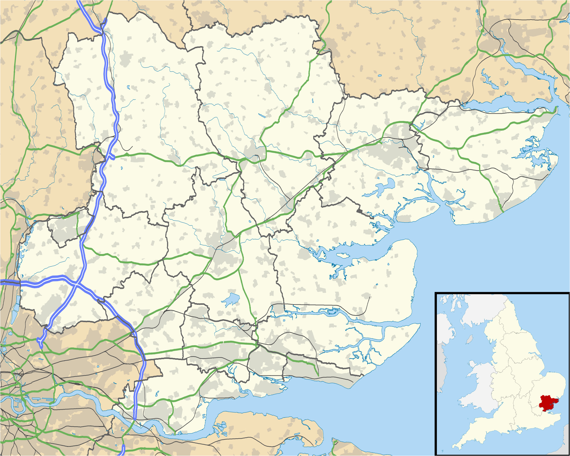 Essex On Map Of England List Of Windmills In Essex Wikipedia