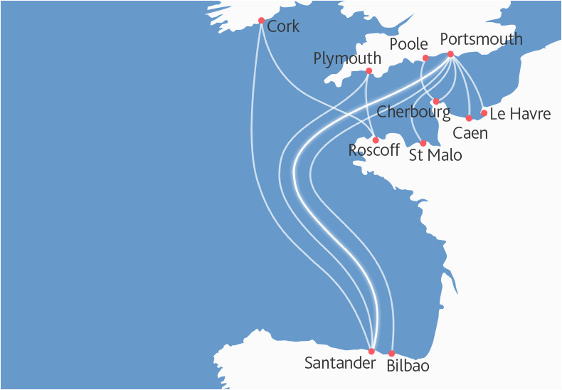 Ferry Ports France Map Maps Driving Directions Santander Portsmouth