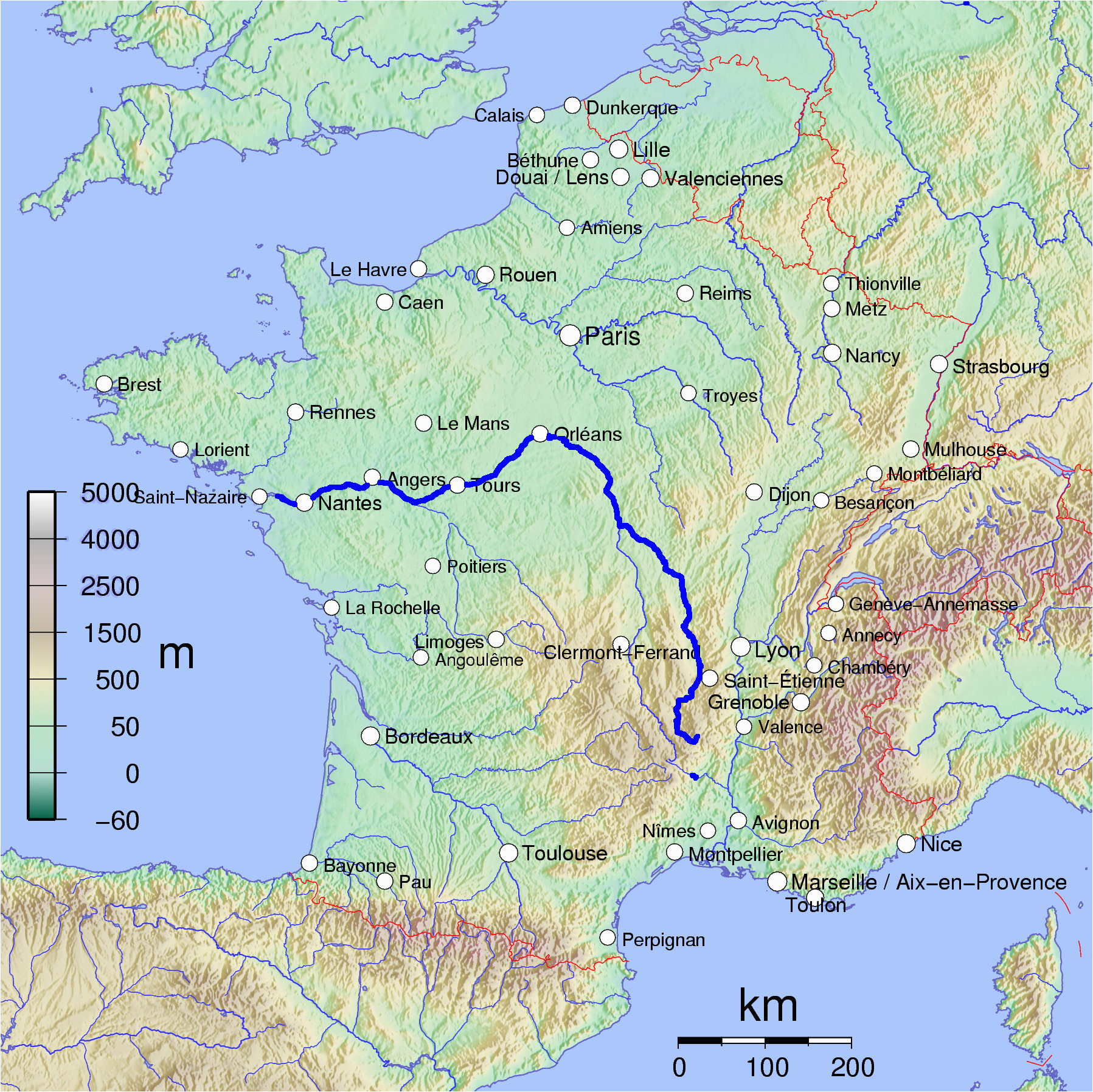 France Loire Valley Map Loire Wikipedia
