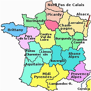France Map Regions and Cities the Regions Of France