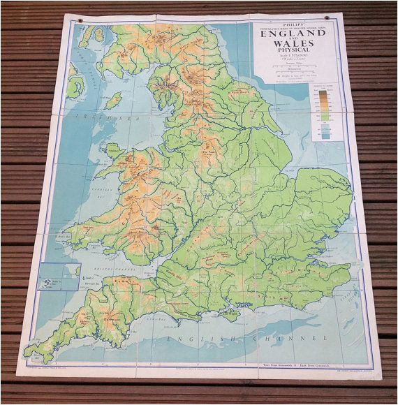 Geographical Map Of England England and Wales Physical Map Philips by Wafflesandsprout
