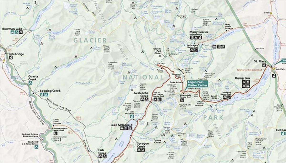 Glacier National Park Canada Map Map Of Glacier National Park and Surrounding towns Free