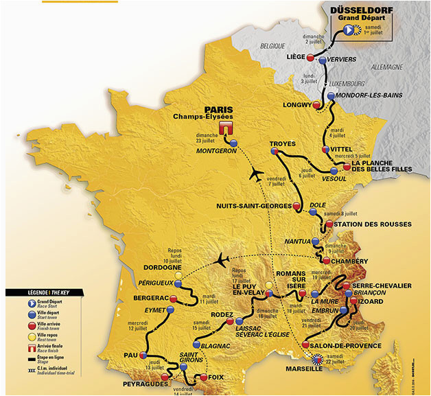 Google Maps tour De France Die Strecke Der tour De France 2017