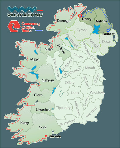 Ireland Ferry Map Wild atlantic Way Map Ireland In 2019 Ireland Map Ireland