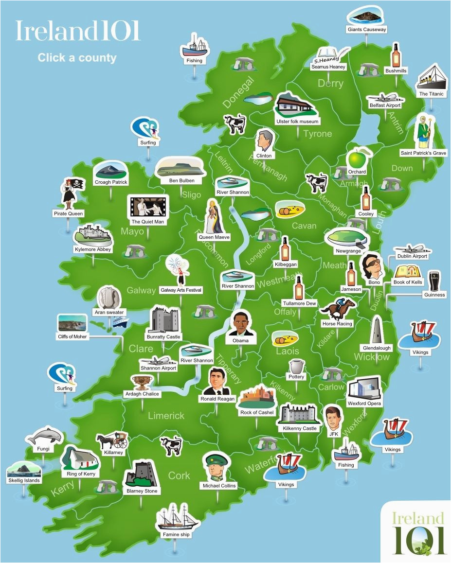 Ireland Map with attractions Map Of Ireland Ireland Trip to Ireland In 2019 Ireland Map