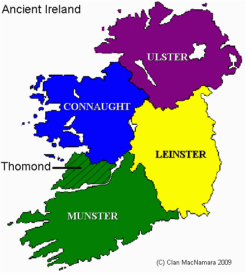 Ireland Provinces and Counties Map Provinces Of Ireland C 4th Century Irish Heritage Ireland Map