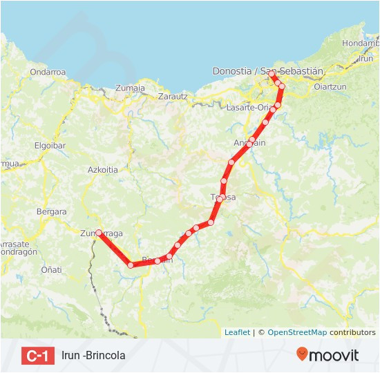 Irun Spain Map C1 Route Time Schedules Stops Maps San Sebastian Donostia