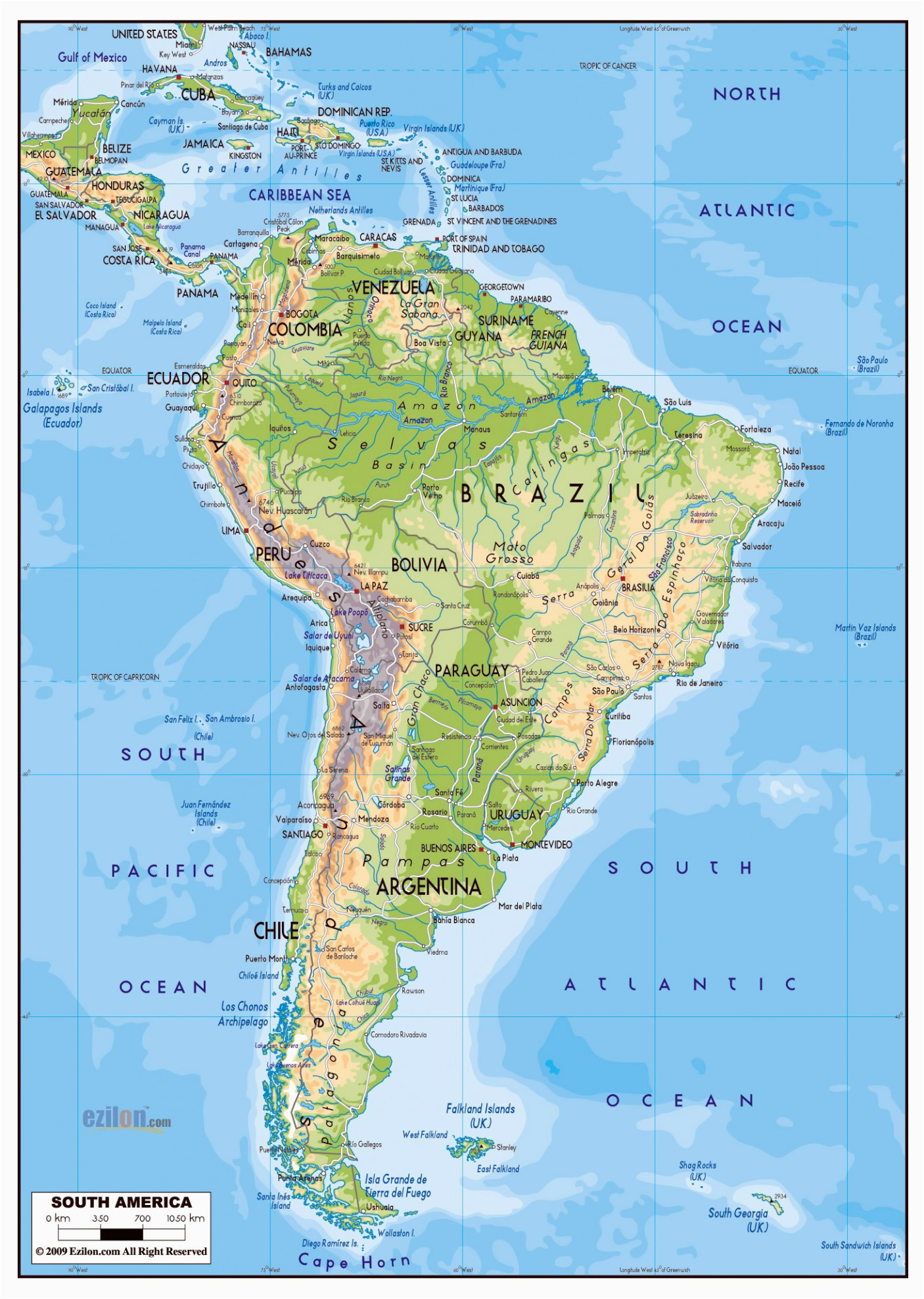 Labeled Map Of Spain south America Map Labeled Climatejourney org