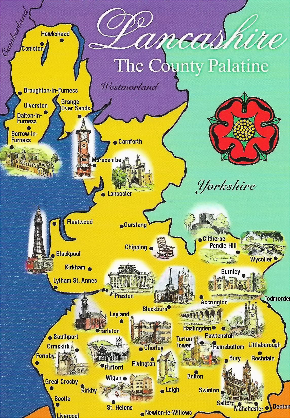 Lancashire On Map Of England Lancashire Map Sent to Me by Gordon Of northern Ireland Here is A