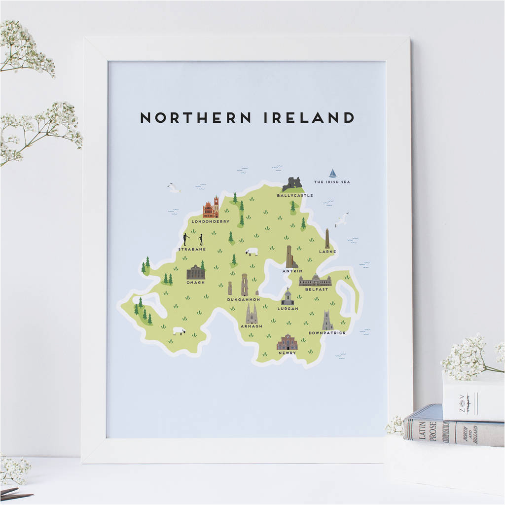 Larne Ireland Map Map Of northern Ireland Print