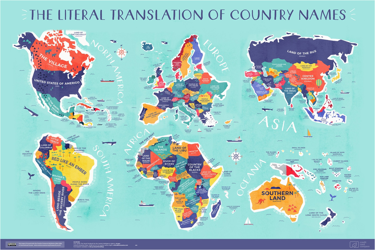 Location Of England In World Map World Map the Literal Translation Of Country Names