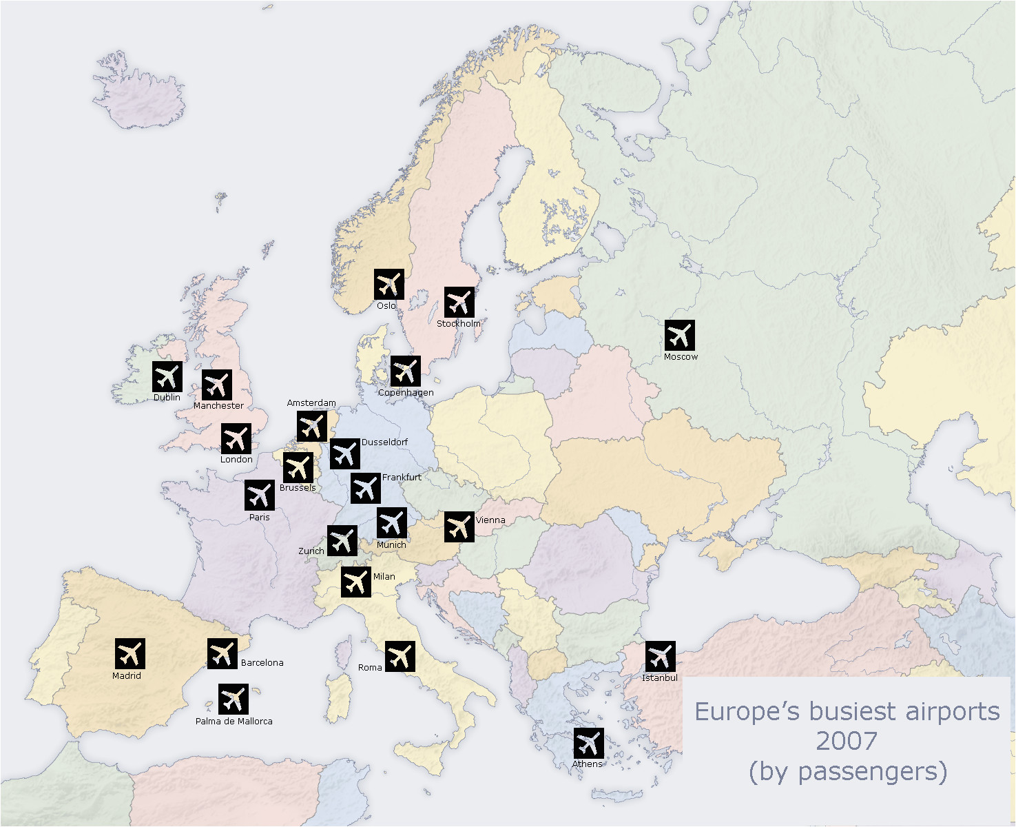 Major Airports In France Map Major Europe Airport Map Airport Maps Map Discount