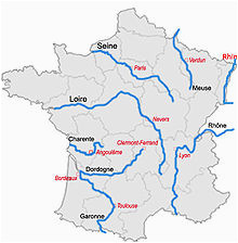Major Rivers In France Map List Of Rivers Of France Wikipedia