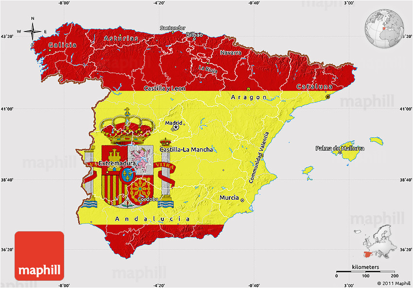Map 0f Spain Flag Map Of Spain