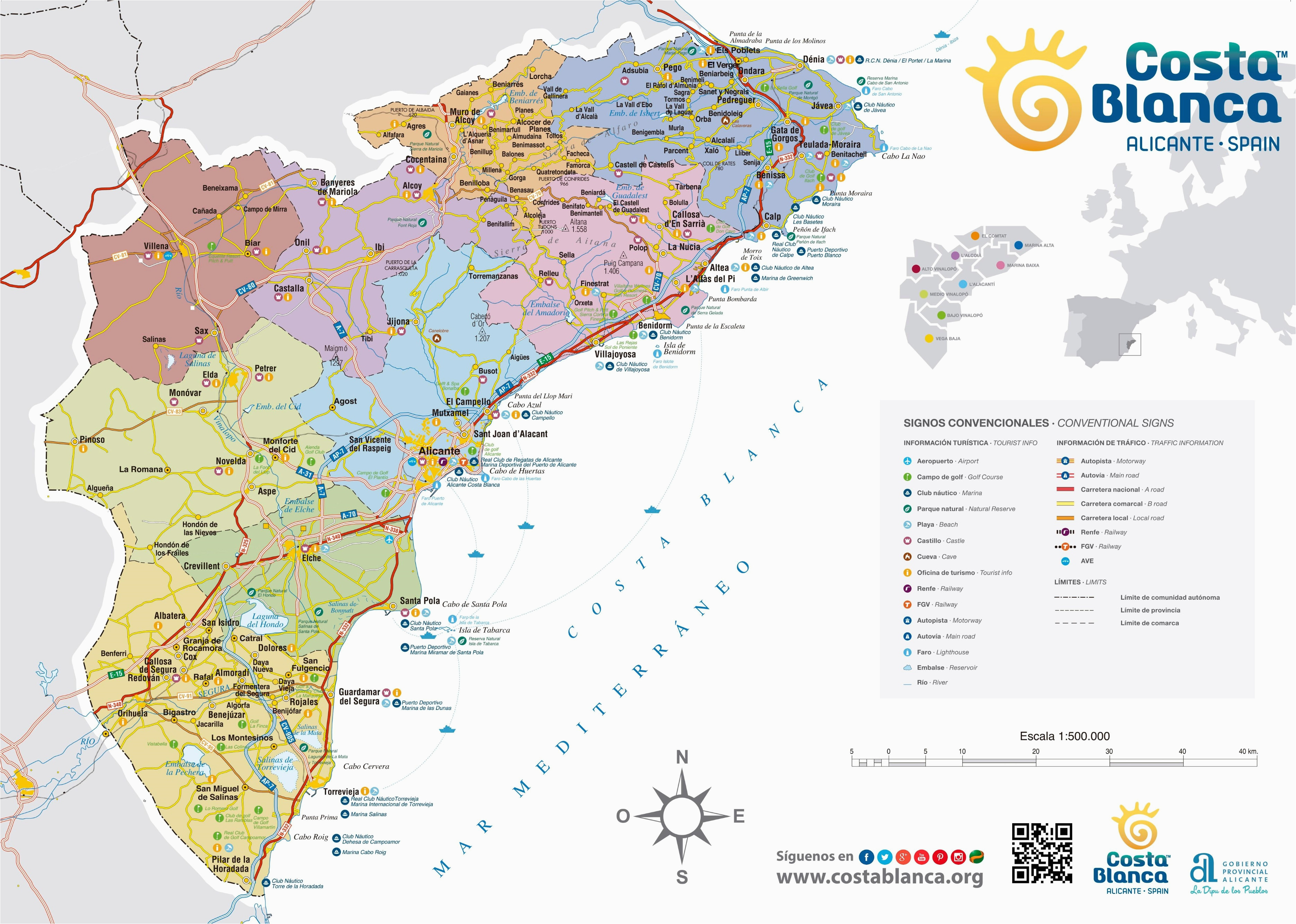 Map Costa Blanca Spain Costa Blanca Maps Spain Maps Of Costa Blanca