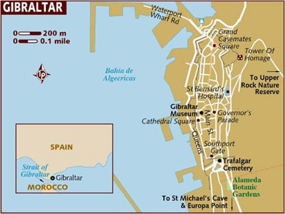 Map Gibraltar and Spain Large Gibraltar Maps for Free Download and Print High Resolution