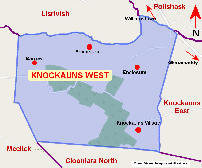 Map Knock Ireland Knockauns West