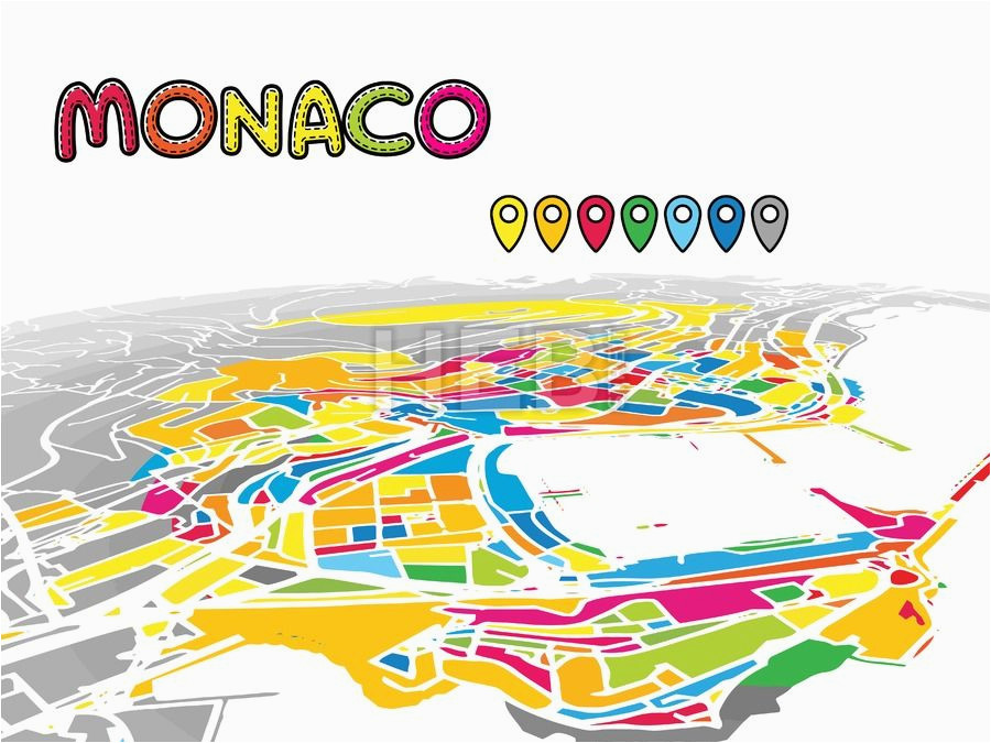 Map Monaco France Monaco Monaco Downtown Map In Perspective Monaco Map