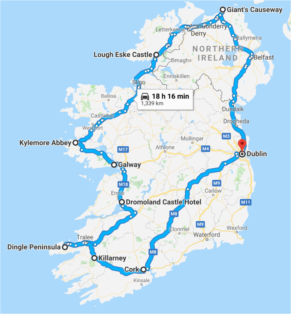 Map Mullingar Ireland the Ultimate Itinerary for 7 Days In Ireland Travel and Vacation