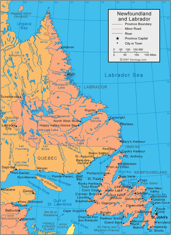 Map Nfld Canada Newfoundland and Labrador East Coast Of Canada In the