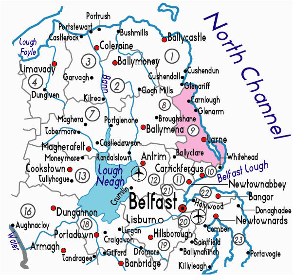 Map northern Ireland towns Map Of Larne In northern Ireland Useful Information About Larne