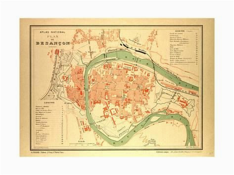 Map Of Besancon France Map Of Besana On France Giclee Print Products Giclee Print Map