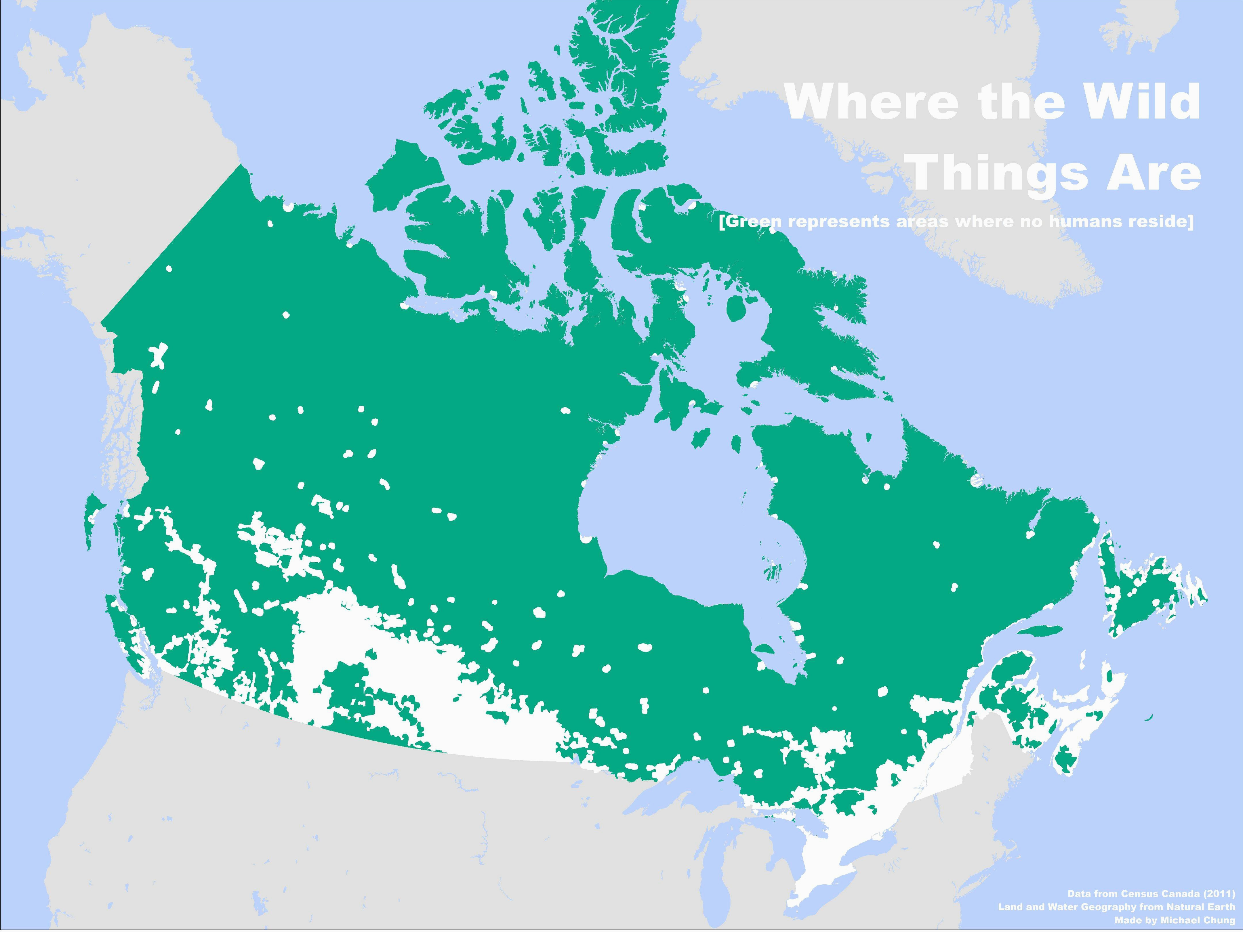 Map Of Canada without Quebec This is How Empty Canada Really is Photos Huffpost Canada