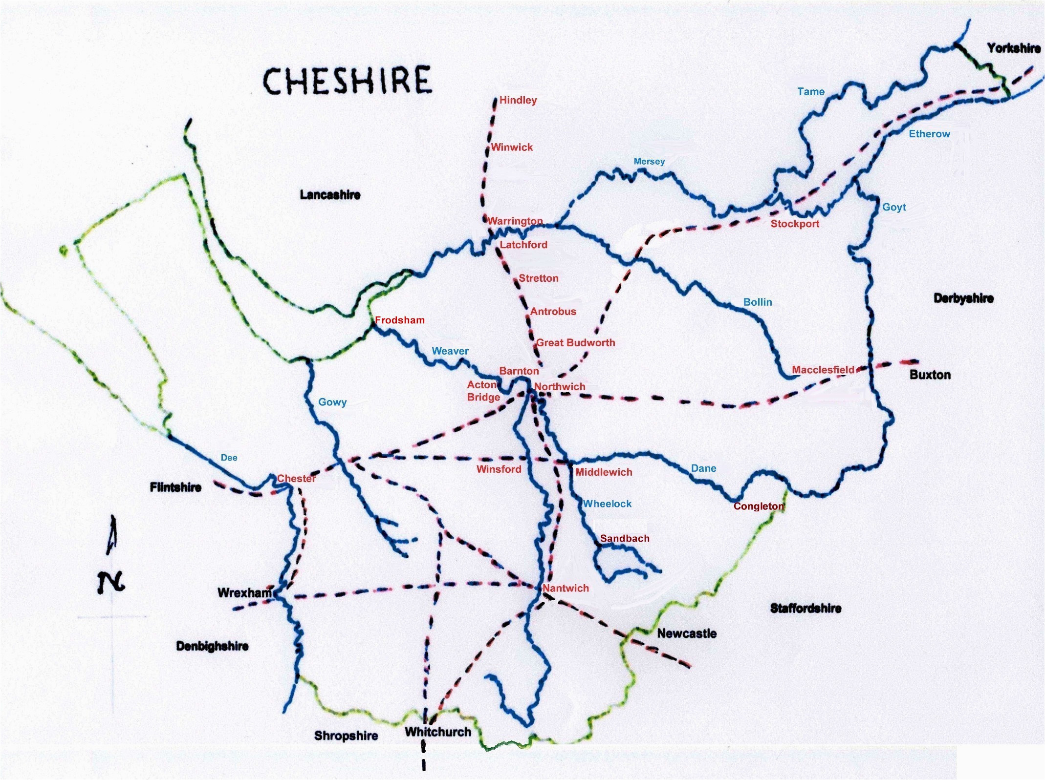 Map Of Cheshire England Deep History Of Cheshire