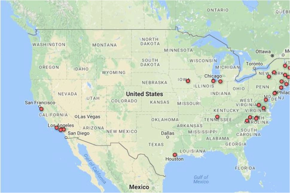 Map Of Colleges In New England Map Need Blind Schools that Report Meeting Full Need Paying for