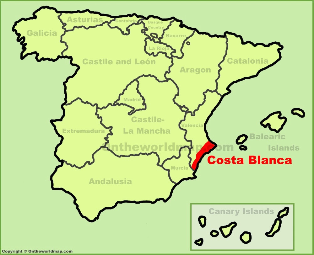Map Of Costa Blanca Spain Costa Blanca Maps Spain Maps Of Costa Blanca