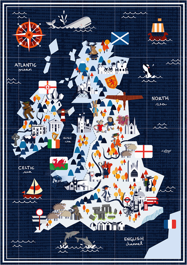 Map Of England and Cities Map Of the Uk Illustrated by M Pliego Welt Map Map