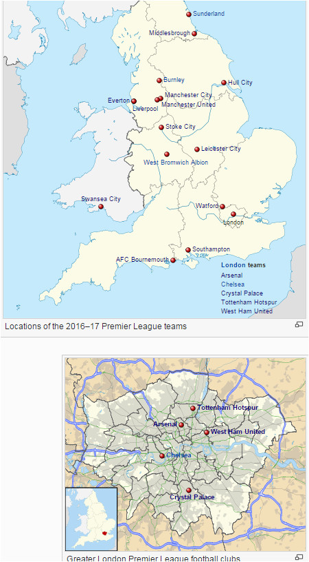 Map Of England Football Clubs Mapping Out All 20 Premier League Teams Prosoccertalk