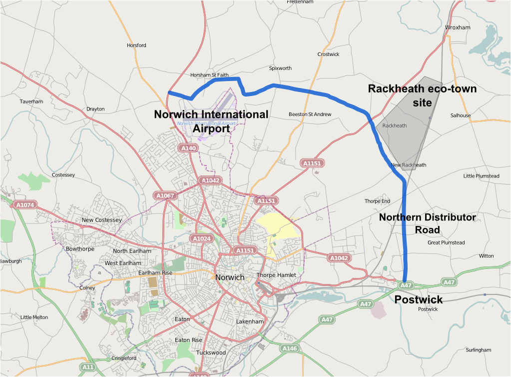 Map Of England norwich File norwich northern Distributor Png Wikimedia Commons