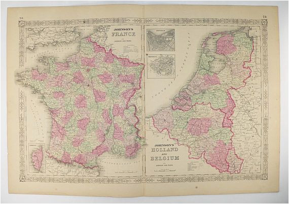 Map Of France and Holland original Antique France Map Holland Map Belgium Netherlands Map